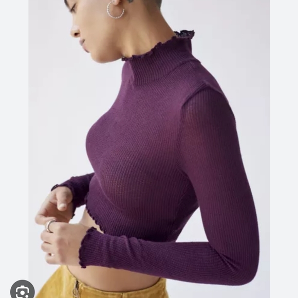 Out from Under ribbed orange cropped turtleneck - Picture 4 of 4